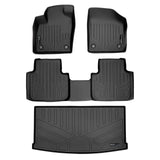 SMARTLINER All Weather Floor Mats 2 Rows - Cargo Liner Behind 3rd Row Black Compatible With 2018-2022 Atlas with 2nd Row Bench Seat