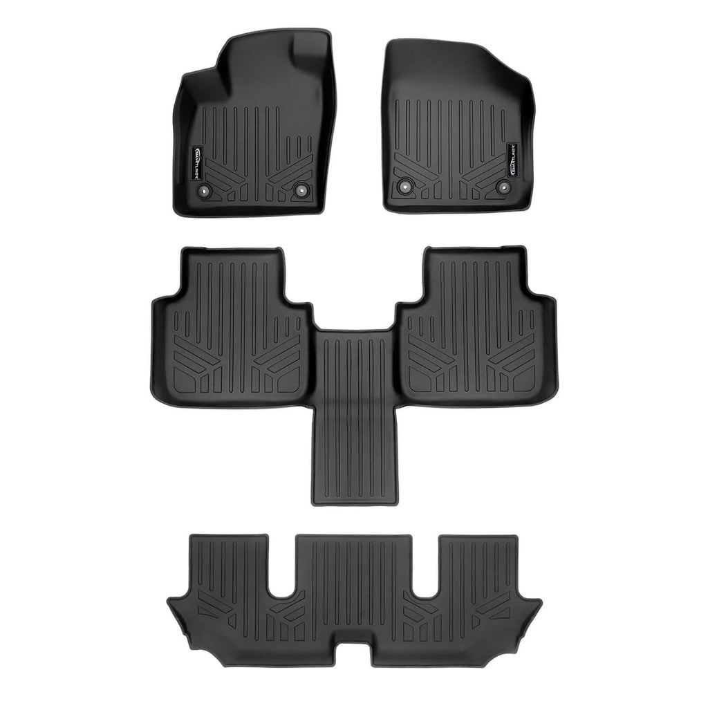 SMARTLINER SA0300/B0443/C0443 3 Row Floor Liners  2018-2022 Volkswagen Atlas With 2nd Row Bucket Seats. No Fender Audio System Black