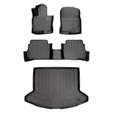 SMARTLINER Custom Fit All Weather Protection Black 2 Row Floor Liners & Cargo Liner behind the 2nd Row Seats Compatible With 2017-2021 Mazda CX-5 (Fits all Models)