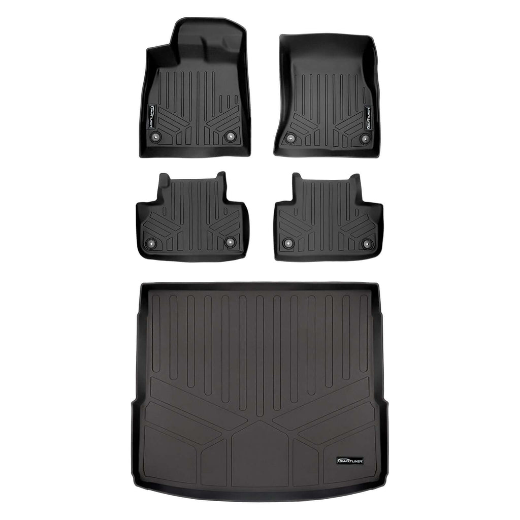 SMARTLINER SA0312/B0312/D0312-N1 2 Row Floor Liners & Cargo Liner behind the 2nd Row Seats 2018-2025 Audi SQ5/ SQ5 Sportback Black