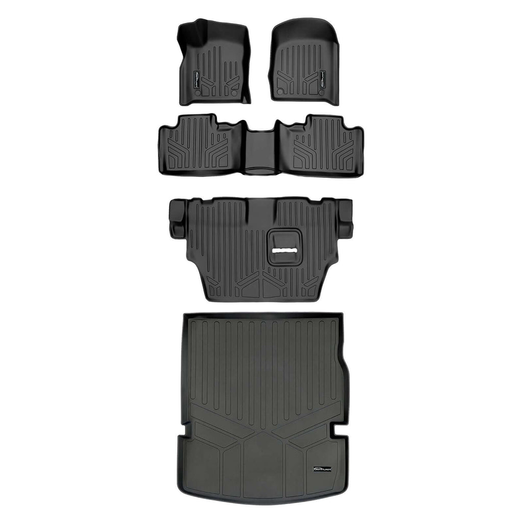 SMARTLINER SA0315/B0071/C0071/D0113 3 Row Floor Liners & Cargo Liner behind the 2nd Row Seats 2016-2022 Dodge Durango (With Bench Seat on Second Row)<br > Black
