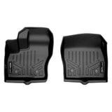 SMARTLINER Floor Mats 1st Row Liner Set Black Compatible With 2014-2021 Ford Transit Connect with Vinyl Flooring and Floor Posts Only