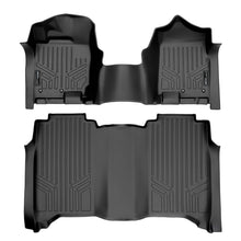 Load image into Gallery viewer, SMARTLINER SA0329/B0329 2 Row Floor Liners with 1st Row Over The Hump Coverage 2017-2022 Nissan Titan Crew Cab With Front Row Bench Seat Without Underseat Toolbox2016-2022 Nissan Titan XD Crew Cab With Front Row Bench Seat Without Underseat Toolbox&lt; Black