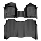 SMARTLINER 2 Row Liner Set Black Compatible With 17-22 Titan / 16-22 Titan XD Crew Cab with 1st Row Bench Seat Without Underseat Toolbox