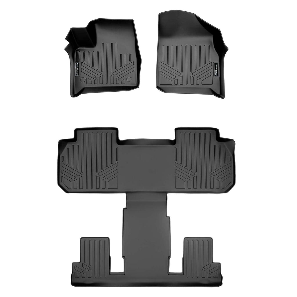 SMARTLINER SA0343/B0345 2 Row Floor Liners 2018-2022 Chevrolet Traverse Black