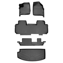 Load image into Gallery viewer, SMARTLINER SA0345/B0343/C0343/E0345 3 Row Floor Liners &amp; Cargo Liner behind the 3rd Row Seats 2018-2022 Buick Enclave Black