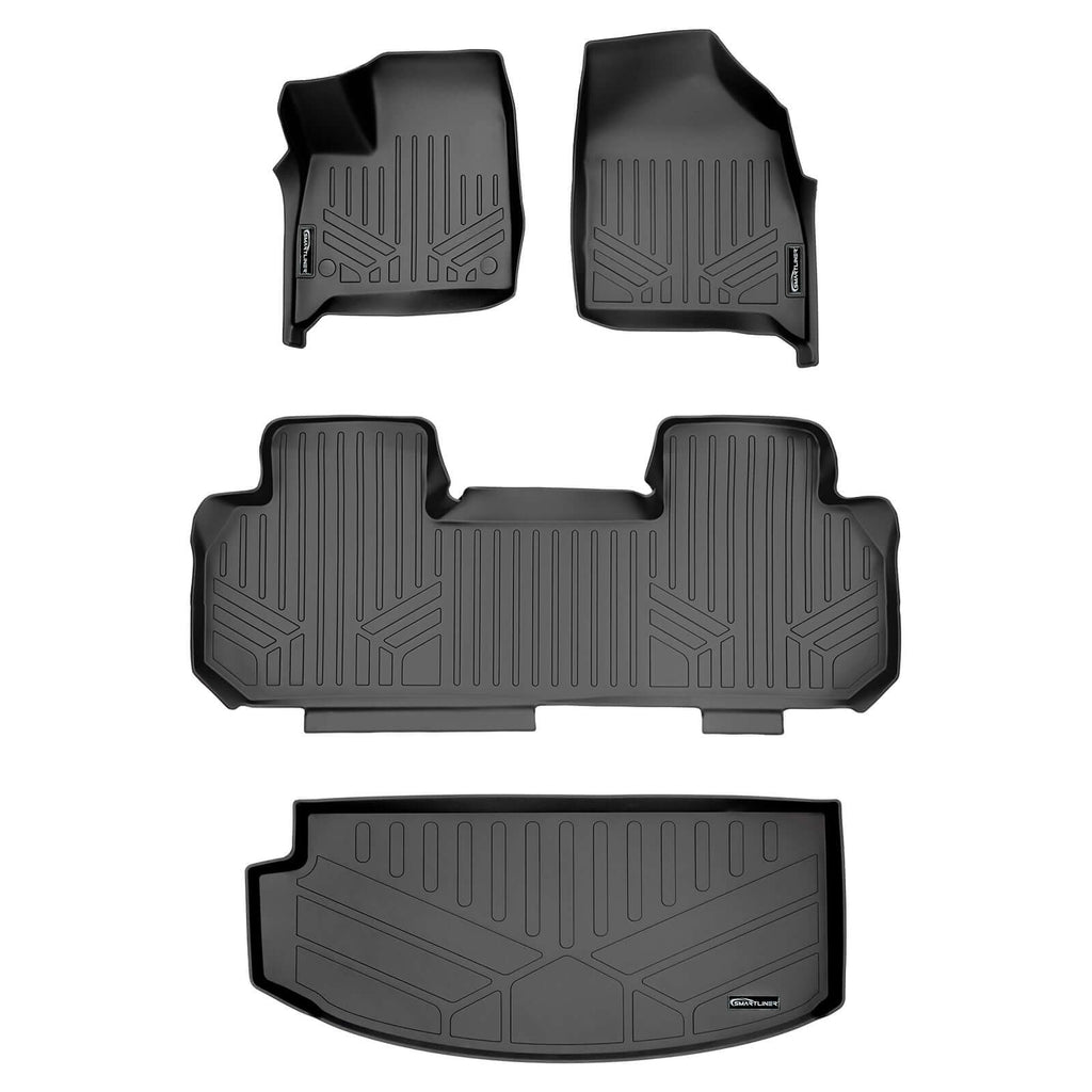 SMARTLINER SA0345/B0343/E0345 2 Row Floor Liners & Cargo Liner behind the 3rd Row Seats 2018-2022 Buick Enclave Black