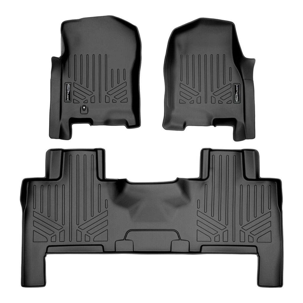 SMARTLINER SA0346/B0183 2 Row Floor Liners 2007-2010 Ford Expedition2007-2010 Lincoln Navigator Black