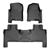 SMARTLINER Floor Mats 2 Row Liner Set Black Compatible With 2007-2010 Ford Expedition / Lincoln Navigator (All Models Including EL and L)