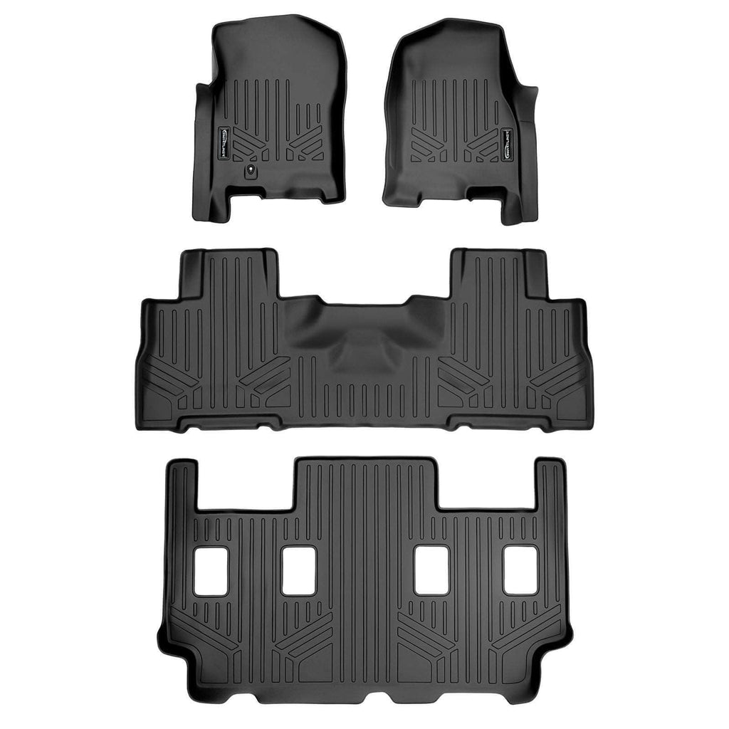 SMARTLINER SA0346/B0303/C0186 3 Row Floor Liners  2007-2010 Ford Expedition EL Models2007-2010 Lincoln Navigator L Models Black