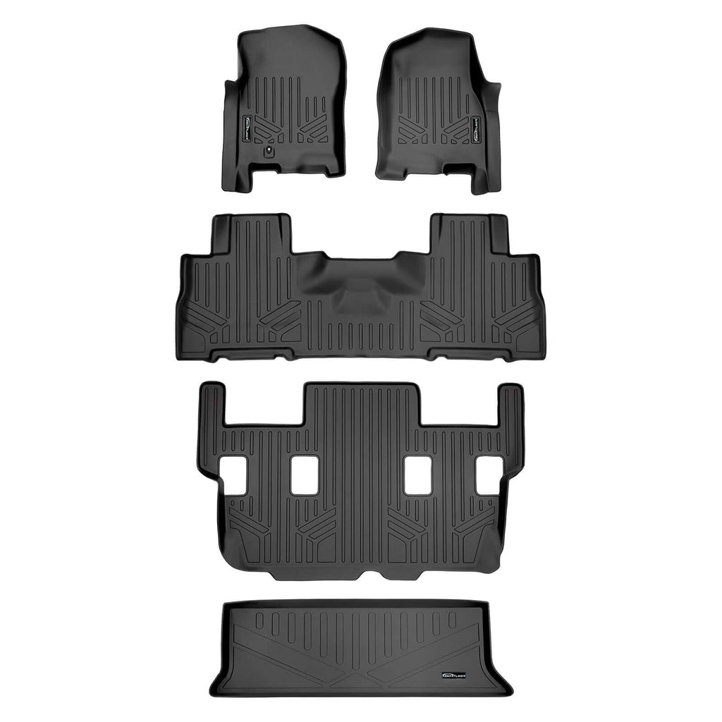 SMARTLINER SA0346/B0303/C0184/E0183 3 Row Floor Liners & Cargo Liner behind the 3rd Row Seats 2007-2010 Ford Expedition (No EL Models)2007-2010 Lincoln Navigator (No L Models) Black