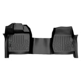 SMARTLINER Floor Mats 1st Row 1pc Liner Black Compatible With 2015-2022 Ford F-150 Regular Cab with Bench Seat and Vinyl Flooring Only
