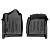 SMARTLINER Floor Mats 1st Row Set Black Compatible With 2014-18 Silverado/Sierra 1500 - 2015-18 2500/3500 HD Regular Cab with Vinyl Floor