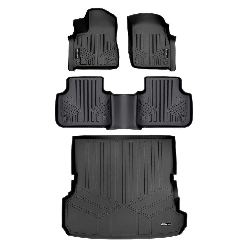 SMARTLINER SA0364/B0364/D0364 2 Row Floor Liners & Cargo Liner behind the 2nd Row Seats 2017-2025 Audi Q7/SQ7 Black