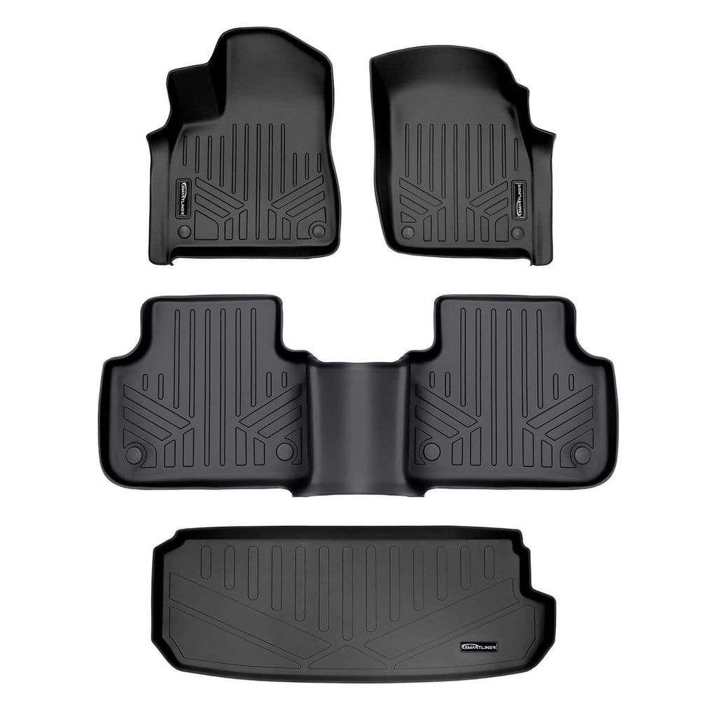 SMARTLINER SA0364/B0364/E0364 2 Row Floor Liners & Cargo Liner behind the 3rd Row Seats 2017-2025 Audi Q7/SQ7 Black