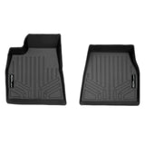 SMARTLINER Custom Fit Floor Mats 1st Row Liner Set Black Compatible With 2015-2023 Tesla Model S with Model S Door Sill Badging