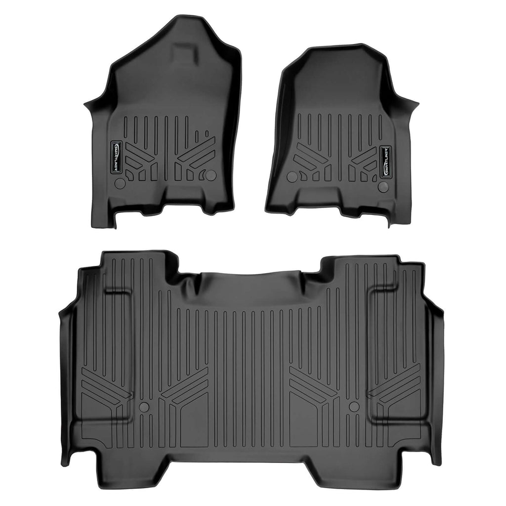 SMARTLINER SA0369/B0369 2 Row Floor Liners 2019-2022 Ram 1500 Crew Cab Black