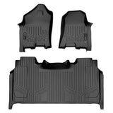 SMARTLINER Custom Fit Floor Mats 2 Row Liner Set Black Compatible With 2019-2022 Ram 1500 Crew Cab with Rear Underseat Storage Box