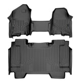 SMARTLINER Floor Mats 2 Row Liner Set Black 19-22 Ram 1500 Crew Cab w/ First Row Bench Seat / Without Rear Underseat Storage