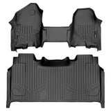 SMARTLINER Floor Mats 2 Row Liner Set (Both Rows 1pc) Black Compatible With 2019-2022 Ram 1500 Crew Cab with Rear Underseat Storage Box