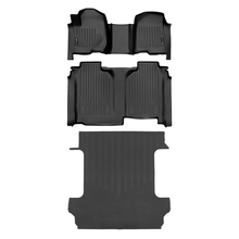 Load image into Gallery viewer, SMARTLINER SA0401/B0457/J0400 2 Row Floor Liners with 1st Row Over The Hump Coverage &amp; Rubber Truck Bed Mats    Black