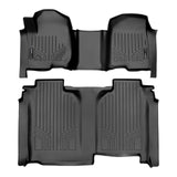 SMARTLINER All Weather Protection Custom Fit 2 Row Floor Mat Liner Set Compatible With 2019-2024 Chevrolet Silverado 1500/ 2020-2024 Silverado 2500 HD | 3500 HD Crew Cab Models