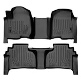 SMARTLINER Custom Fit 2 Row Floor Liners Compatible With 2019+ Chevrolet Silverado 1500/2500/3500 Double Cab with 1st Row Bench Seat & Over the Hump Coverage (with 2nd Row Under Seat Storage)