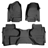 SMARTLINER Floor Mats 2 Row Liner Set Black for LD Only 2019 Chevrolet Silverado / GMC Sierra 1500 LD Legacy Double Cab