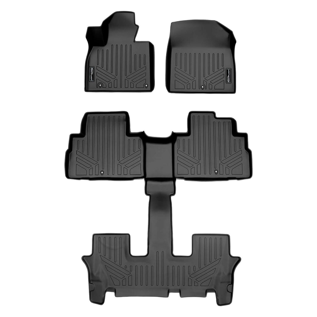 SMARTLINER SA0417/B0447 2 Row Floor Liners 2020-2023 Kia Telluride Black