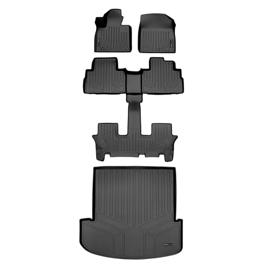 SMARTLINER SA0417/B0447/D0417 2 Row Floor Liners & Cargo Liner behind the 2nd Row Seats 2020-2023 Kia Telluride Black