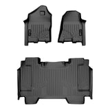 SMARTLINER Floor Mats 2 Row Liner Set Black 19-22 Ram 1500 Crew Cab Vinyl Flooring without Rear Underseat Storage Box