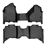 SMARTLINER Custom Floor Mats Set (Both Rows 1pc) Black Compatible With 2019-2023 Ram 2500/3500 Crew Cab with 1st / 2nd Row Bench Seat