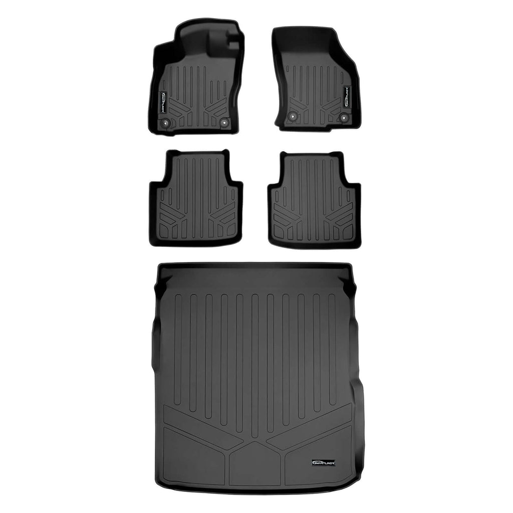 SMARTLINER SA0467/B0467/D0467 2 Row Floor Liners & Cargo Liner behind the 2nd Row Seats 2019-2024 Volkswagen Arteon Black