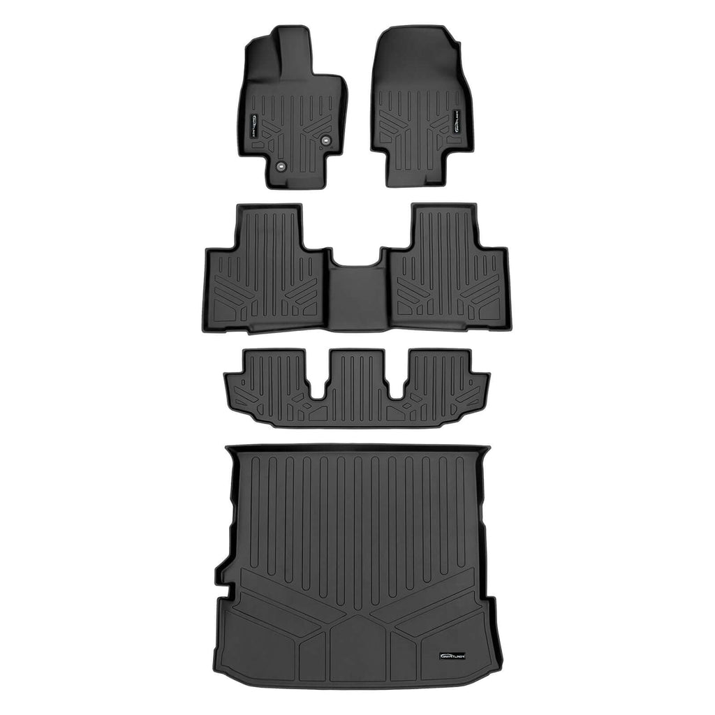 SMARTLINER SA0500/B0500/C0500/D0515 3 Row Floor Liners & Cargo Liner behind the 2nd Row Seats 2020-2022 Toyota Highlander Black