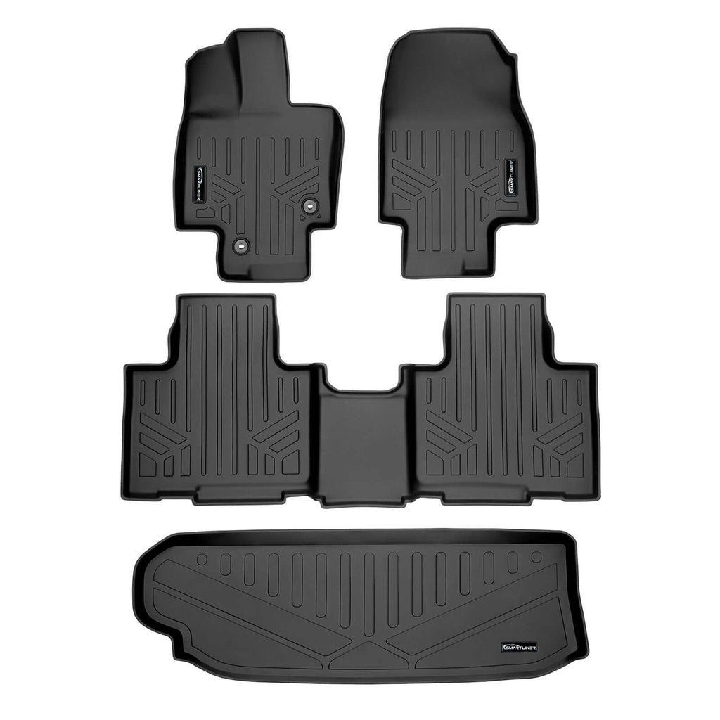 SMARTLINER SA0500/B0522/E0500 2 Row Floor Liners & Cargo Liner behind the 3rd Row Seats 2020-2022 Toyota Highlander Black