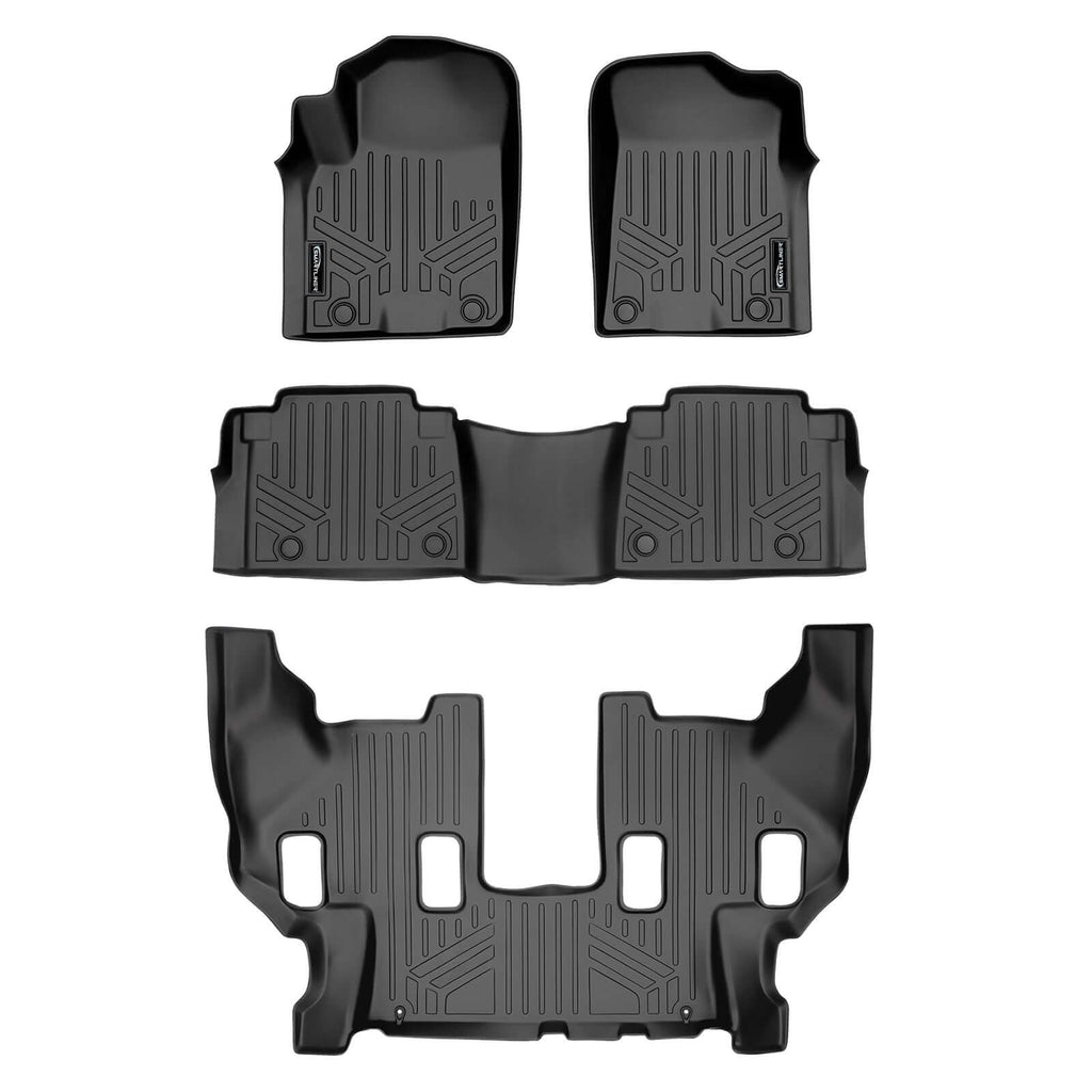 SMARTLINER SA0504/B0504/C0242 3 Row Floor Liners  2019-2024 Infiniti QX80 Black