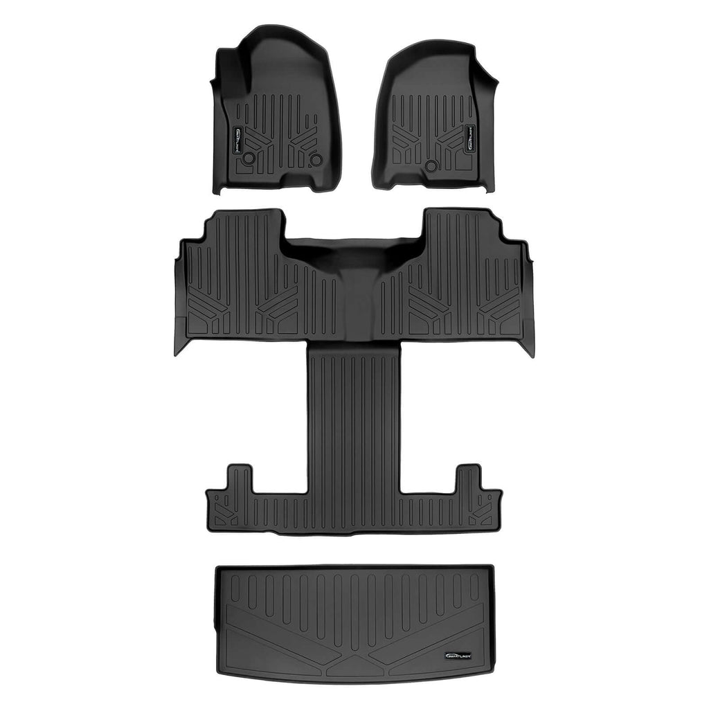 SMARTLINER SA0524/B0524/E0524-R 2 Row Floor Liners & Cargo Liner behind the 3rd Row Seats 2021-2023 Cadillac Escalade   Black