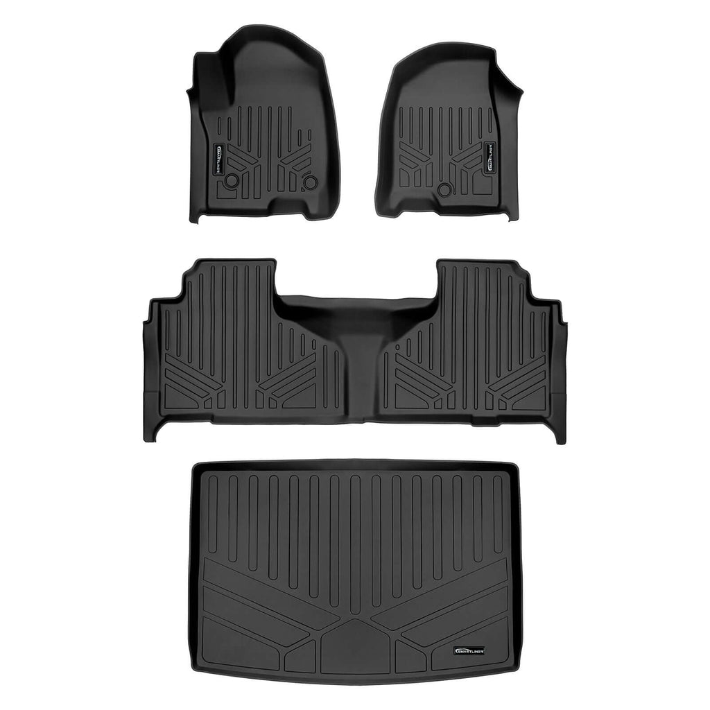 SMARTLINER SA0524/B0525/E0526-R 2 Row Floor Liners & Cargo Liner behind the 3rd Row Seats 2021-2024 Cadillac Escalade ESV   Black