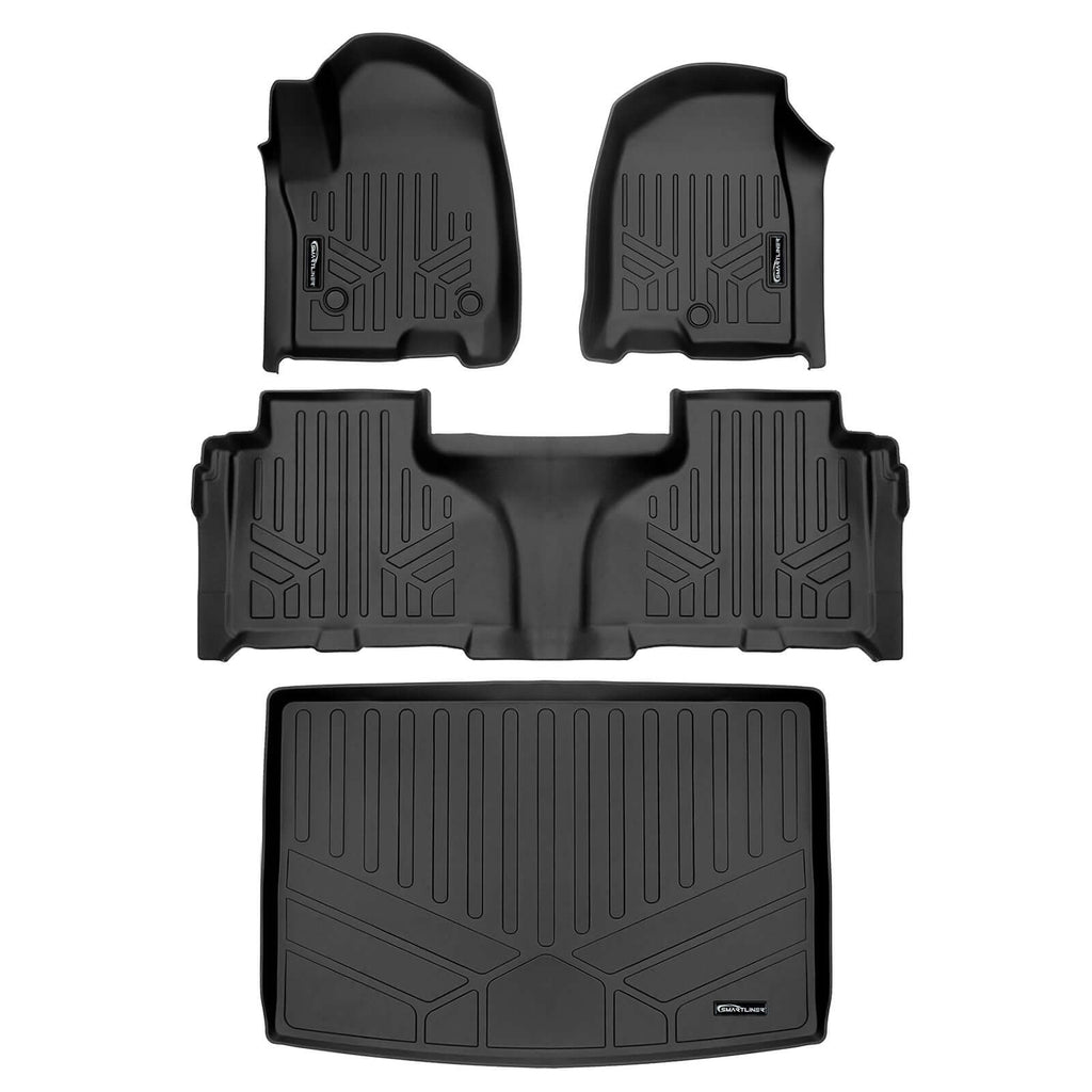 SMARTLINER SA0524/B0527/E0526-R 2 Row Floor Liners & Cargo Liner behind the 3rd Row Seats 2021-2023 Cadillac Escalade ESV   Black