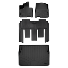 Load image into Gallery viewer, SMARTLINER SA0556/B0730/D0556 2 Row Floor Liners &amp; Cargo Liner behind the 2nd Row Seats    Black