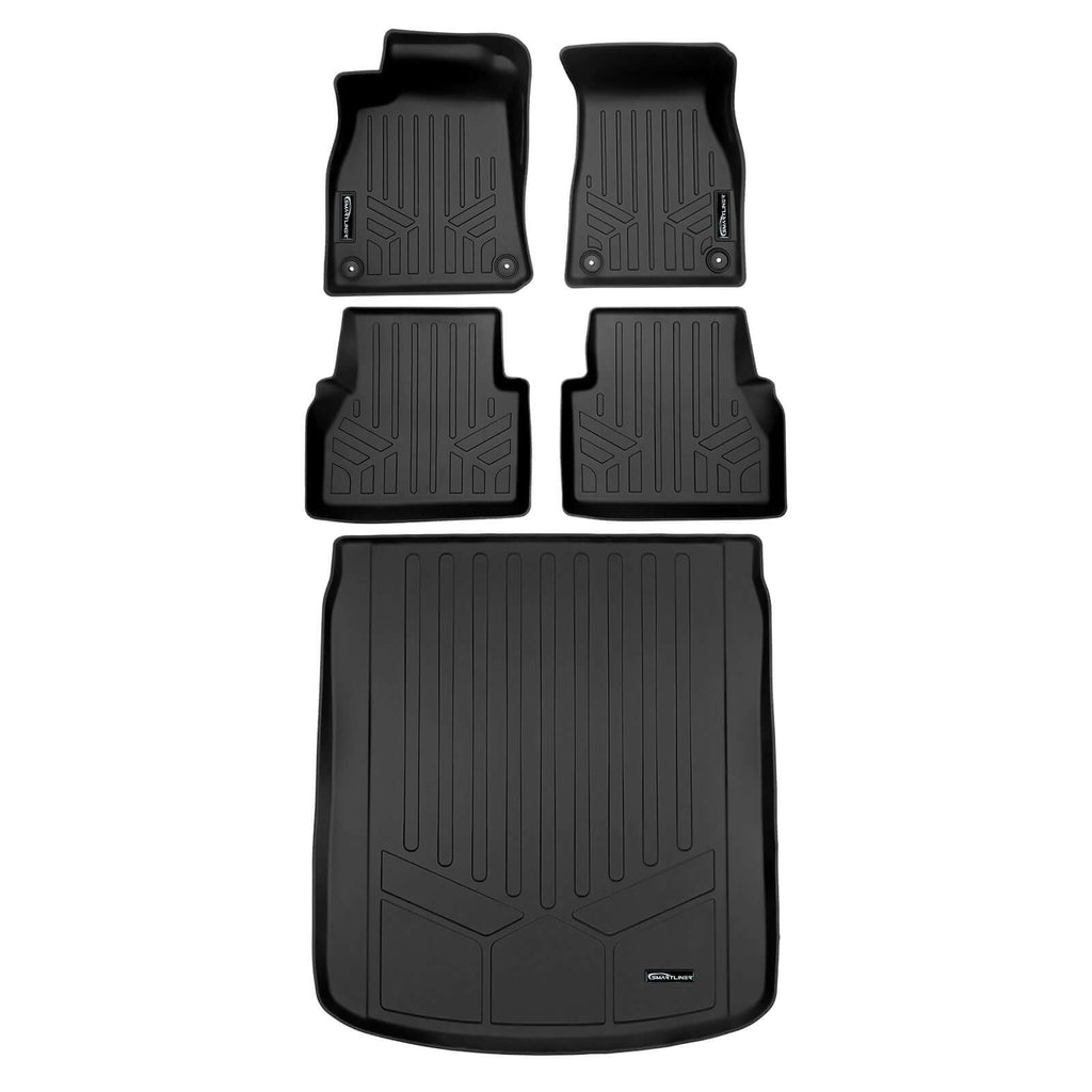 SMARTLINER SA0557/B0557/D0557 2 Row Floor Liners & Cargo Liner behind the 2nd Row Seats 2020-2025 Audi A6/S6 Black
