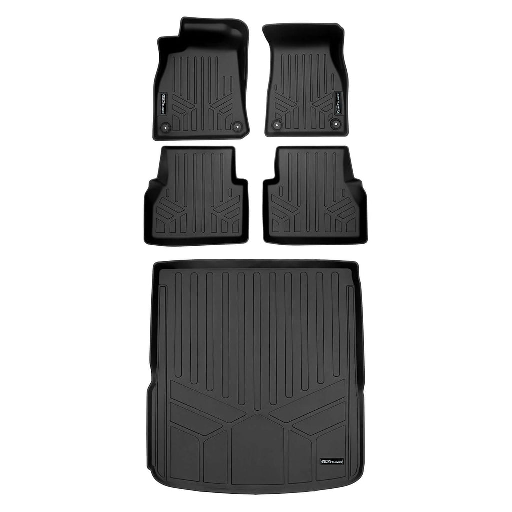 SMARTLINER SA0557/B0557/D0654 2 Row Floor Liners & Cargo Liner behind the 2nd Row Seats 2020-2025 Audi A6 Allroad Black