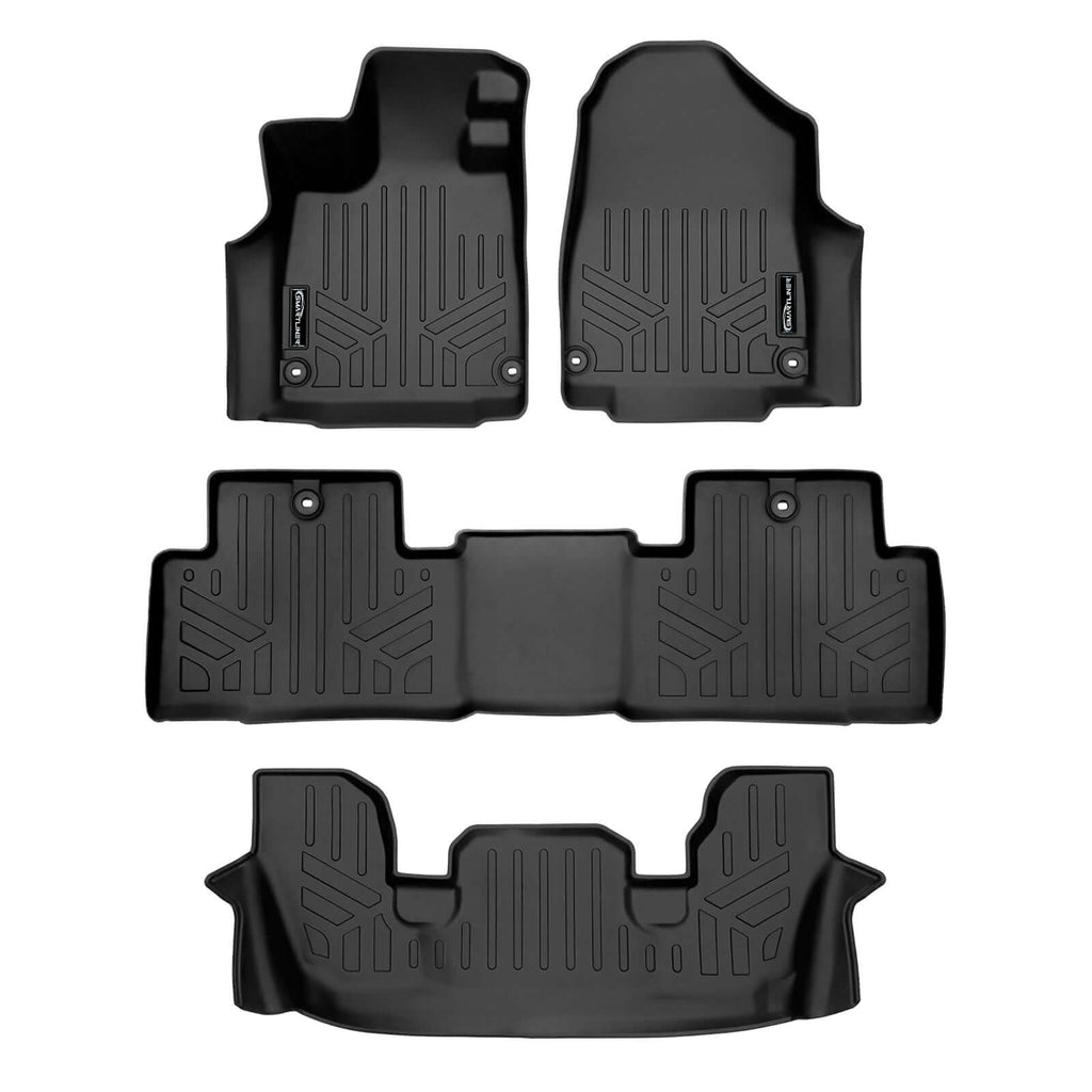 SMARTLINER SA0581/B0581/C0581 3 Row Floor Liners  2022-2025 Acura MDX Black