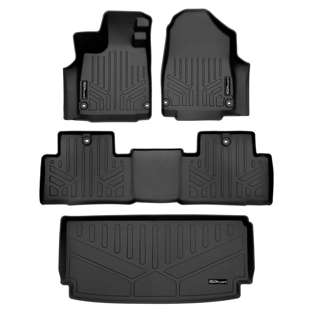 SMARTLINER SA0581/B0581/E0581 2 Row Floor Liners & Cargo Liner behind the 3rd Row Seats 2022-2025 Acura MDX Black