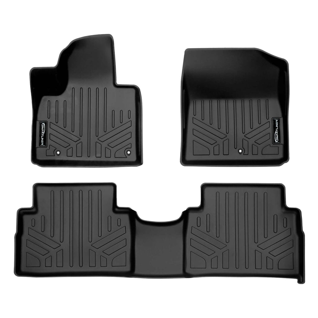 SMARTLINER SA0585/B0585 2 Row Floor Liners 2021-2023 Hyundai Santa Fe  Black
