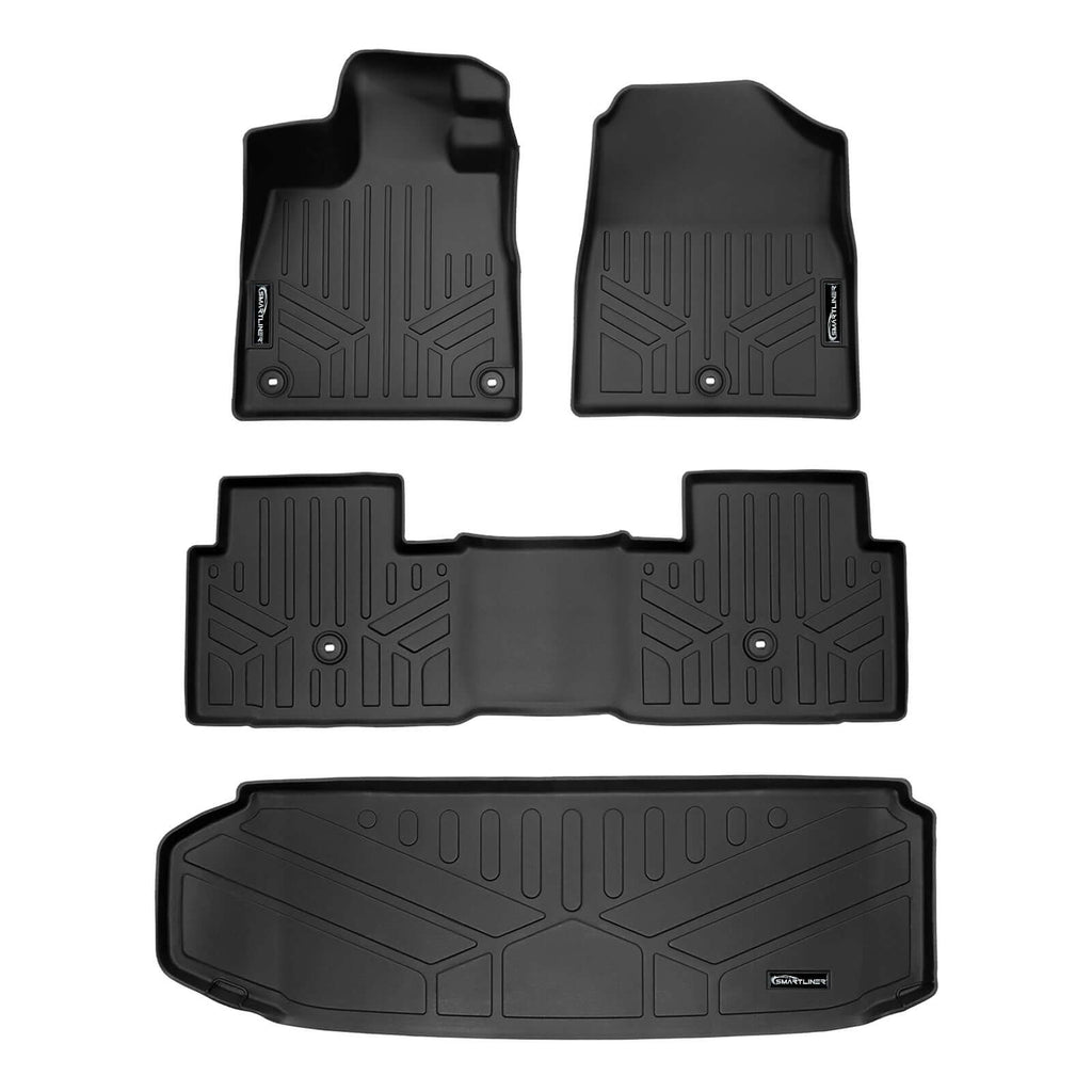 SMARTLINER SA0688/B0688/E0688 2 Row Floor Liners & Cargo Liner behind the 3rd Row Seats 2023-2025 Honda Pilot Black