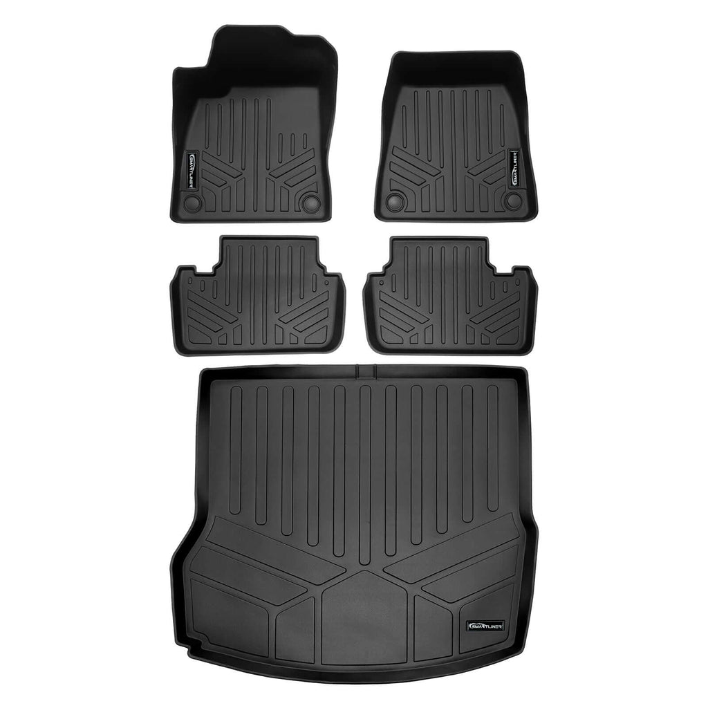 SMARTLINER SA0712/B0712/D0712 2 Row Floor Liners & Cargo Liner behind the 2nd Row Seats 2020-2025 Polestar 2 Black