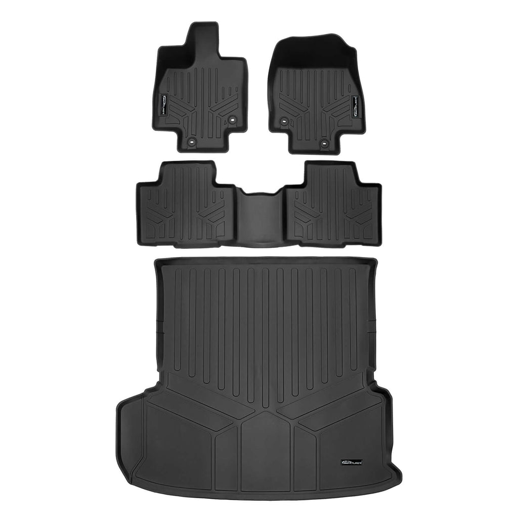 SMARTLINER SA0719/B0719/D0719 2 Row Floor Liners & Cargo Liner behind the 2nd Row Seats 2024 Toyota Grand Highlander Black