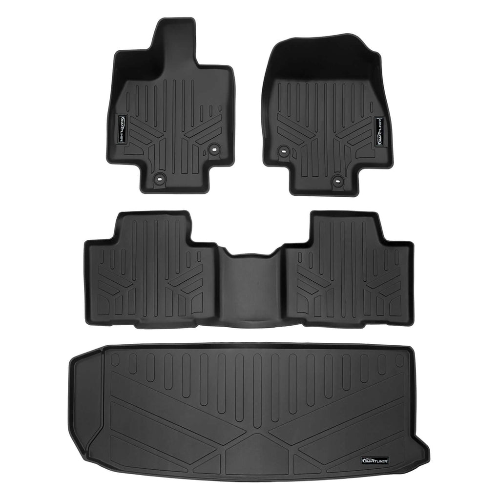 SMARTLINER SA0719/B0719/E0719 2 Row Floor Liners & Cargo Liner behind the 3rd Row Seats 2024 Toyota Grand Highlander Black