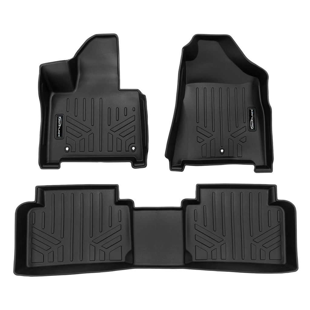 SMARTLINER SA0742/B0742 2 Row Floor Liners 2024-2025 Hyundai Santa Fe Black
